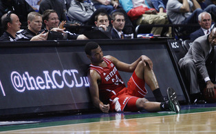 After shooting 6-for-9 in the first half, N.C. State star T.J. Warren managed just 4-for-13 in the second half. After shooting 6-for-9 in the first half, N.C. State star T.J. Warren managed just 4-for-13 in the second half.