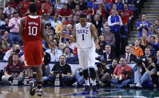 Duke's defensive intensity in the second half helped hold the Wolfpack to just 35.5 percent from the floor after shooting nearly twice that in the first period. Duke's defensive intensity in the second half helped hold the Wolfpack to just 35.5 percent from the floor after shooting nearly twice that in the first period.