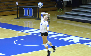 Sophomore libero Sasha Karelov tallied 42 digs in three matches at the Duke Invitational as she takes over the position formerly held by all-time ACC digs leader Ali McCurdy. Sophomore libero Sasha Karelov tallied 42 digs in three matches at the Duke Invitational as she takes over the position formerly held by all-time ACC digs leader Ali McCurdy.