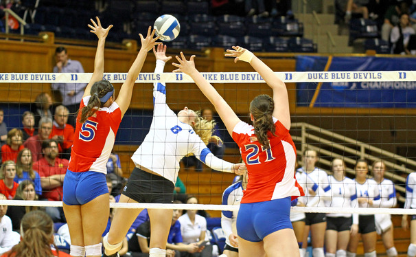 An upstart American squad upset Duke in straight sets at Cameron Indoor Stadium to knock Duke out of the NCAA tournament.