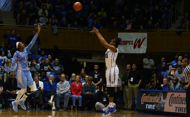 The Blue Devils' got a boost from resilient post player Amber Henson on their way to Sunday's upset of North Carolina.