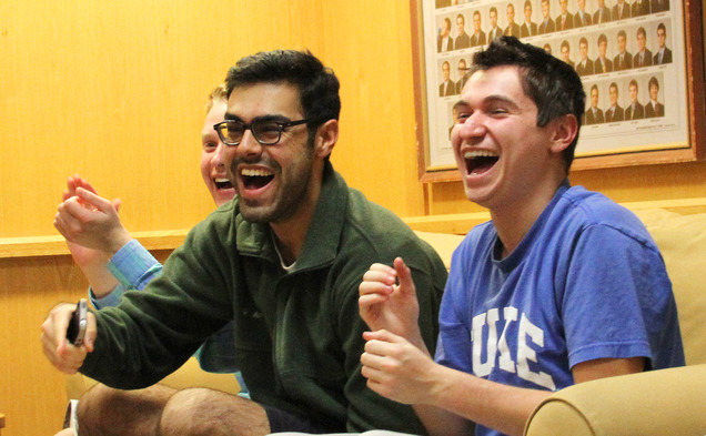 Students around campus enjoyed the Super Bowl Sunday.
