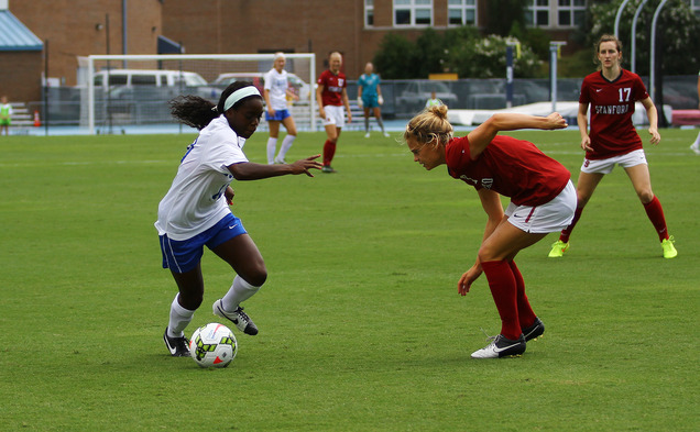 Sophomore Toni Payne and her teammates took 29 shots in two games last weekend at the UNC Nike Classic, but the Blue Devils have yet to find the back of the net.