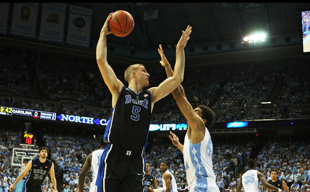 After leading the Blue Devils to the Elite Eight in his senior season, Mason Plumlee returned to Duke with the Brooklyn Nets.