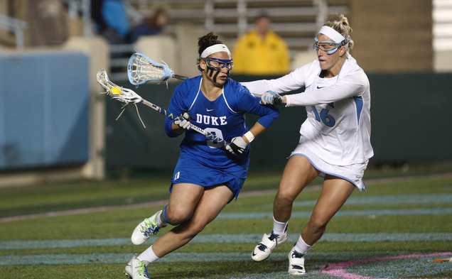 Senior Kerrin Maurer and the Blue Devils could not keep up with the top-seeded Terrapins Saturday.