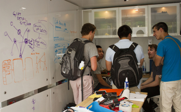 The BetaBox, a mobile creativity lab, contains a range of tools such as #D printers and laster cutters, designed to encourage students to turn their ideas into reality.