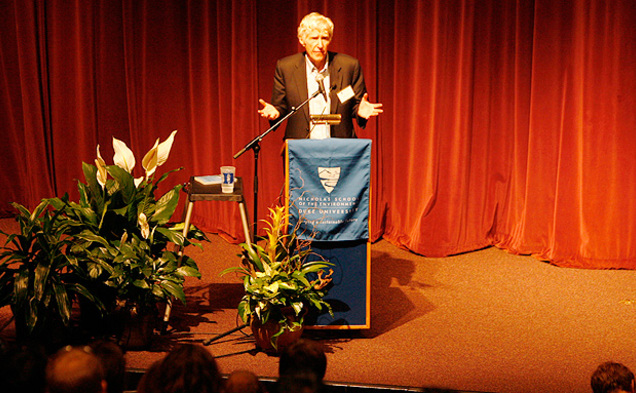 Speaking at the 15th anniversary of the Stanback Environmental Fellowship Program, environmental economist Lester Brown discusses the unsustainability of the world’s continued economic growth.