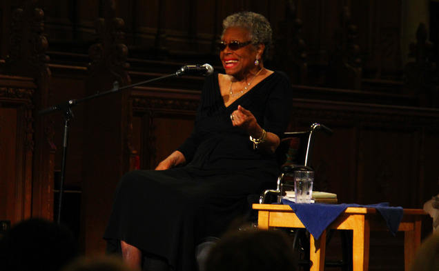 Maya Angelou speaks at Duke Chapel in 2013.