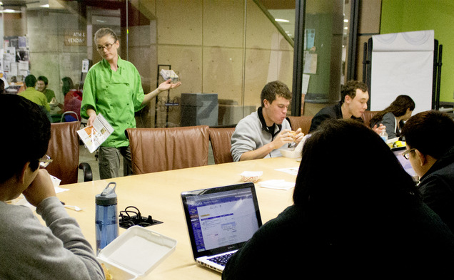 DUSDAC members met with a potential Raleigh-based food truck, Deli-icious, which caters gourmet paninis.