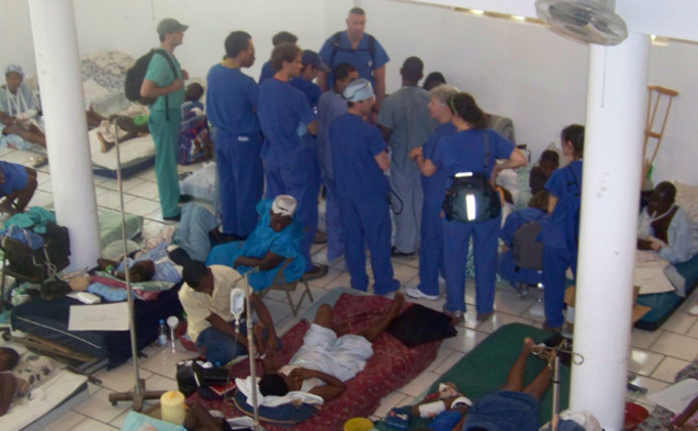 After spending 10 days in Haiti, the first Duke medical team (above) returned to Durham Feb. 15. This Saturday, DUHS will send a second team to Haiti to continue health services.