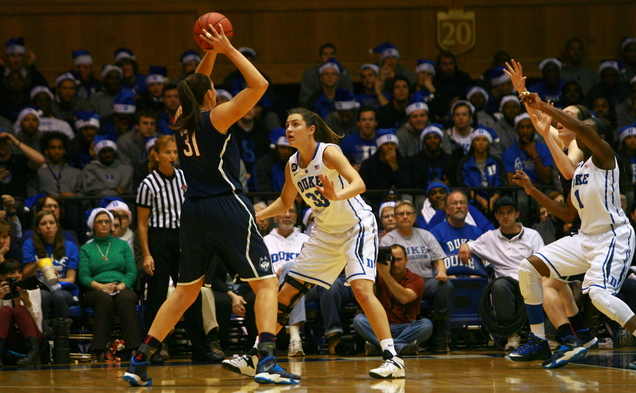 Since suffering a loss to top-ranked Connecticut, the Blue Devil defense has been nothing but stingy, allowing a mere 55 points per contest during the team's current five-game winning streak.