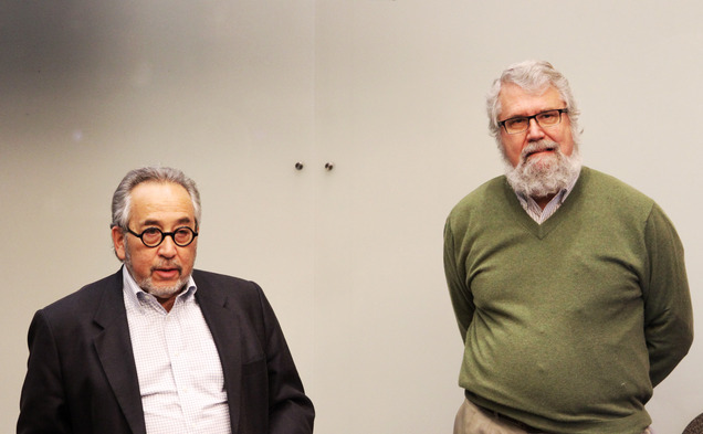 Provost Peter Lange and Executive Vice Provost for Finance and Administration James Roberts discussed tuition Wednesday.
