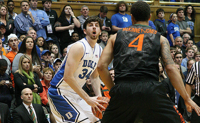 Ryan Kelly scored a career-high 36 points in his return to the court to lead Duke to victory over Miami.