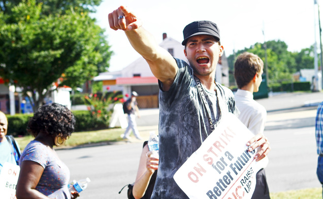 Fast food workers gathered in Durham, Raleigh, Greensboro and Charlotte calling for higher wages.