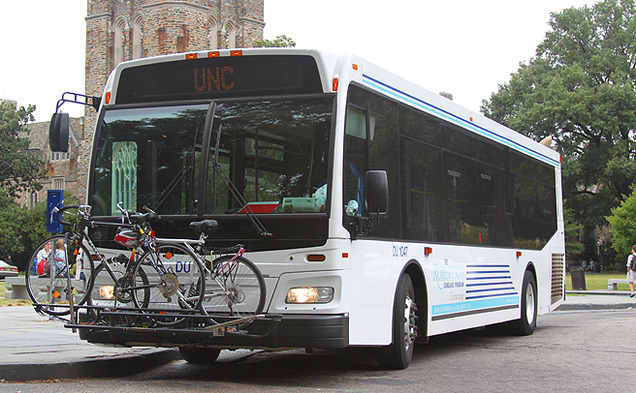 The grace period for riding the Robertson Scholars bus has ended. Starting this past Friday, the bus charges $2.50 for a ride between Duke and UNC. Duke students can easily get a free GoPass, but the process is more difficult for UNC students.
