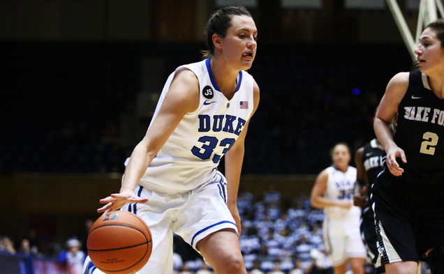 Haley Peters scored a season-high 22 points on Senior Night to give the injury-ridden Blue Devils a hard-fought victory.