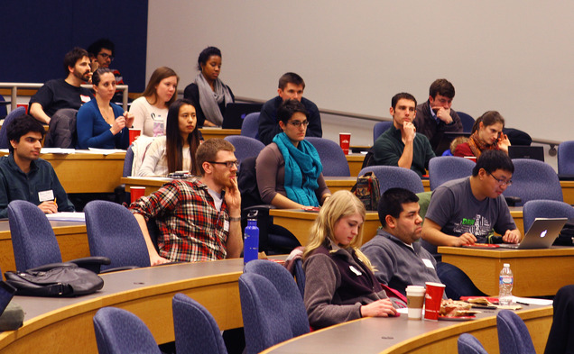 Graduate Young Trustee Katherine Duch, Sanford '13, talked to GPSC Tuesday.