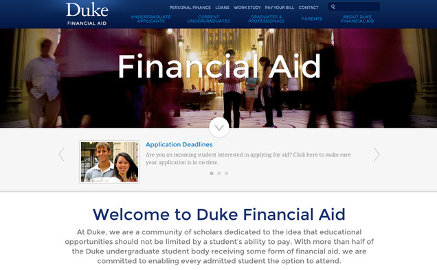 Duke's new financial aid website debuted Dec. 16