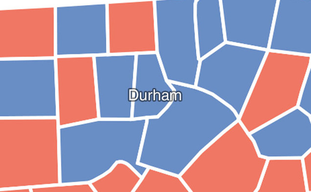 Durham, which has historically voted Democratic, stands out in North Carolina, a traditionally Republican state.