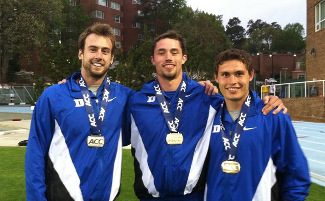 Robert Rohner, Ian Rock and Curtis Beach swept the podium in the men's decathlon at the ACC Championships, three of Duke's eight medalists during the three-day meet.