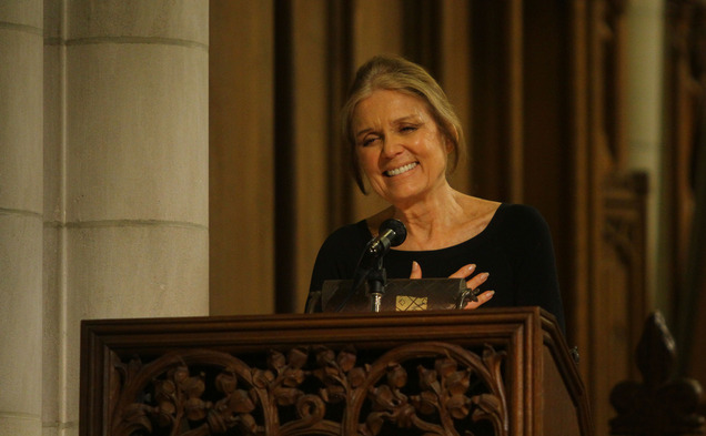 Gloria Steinem told a sold-out crowd at the Duke Chapel that "there is no such thing as gender, race or class."