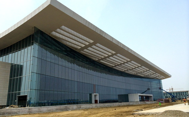 When Duke Kunshan University opens in August 2014, just one of its six buildings will be accessible. Its main academic building (pictured) is slated to be completed in October.