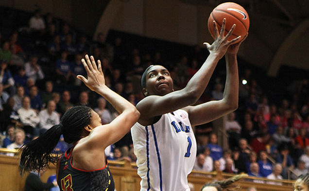 Sophomore Elizabeth Williams posted her fourth double-double of the season with 16 points and 10 rebounds Monday.