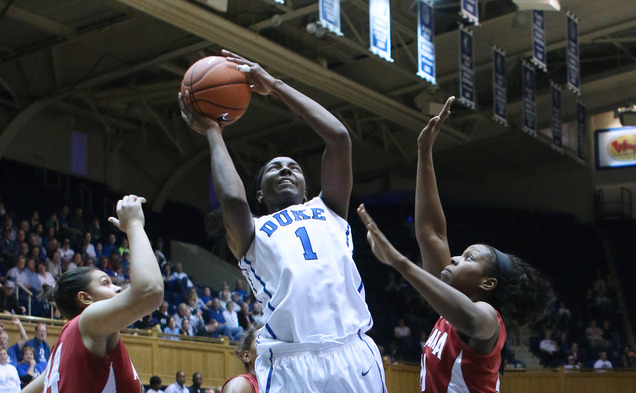 Junior center Elizabeth Williams dominated the inside against Alabama, scoring 13 points and adding five rebounds and five blocks.