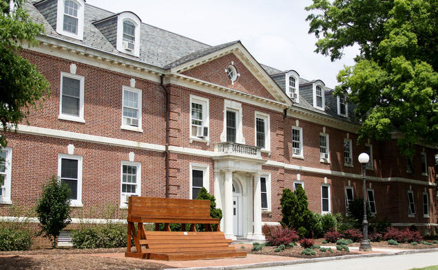Benches on East Campus like the one pictured above were removed this summer for violating new size guidelines.