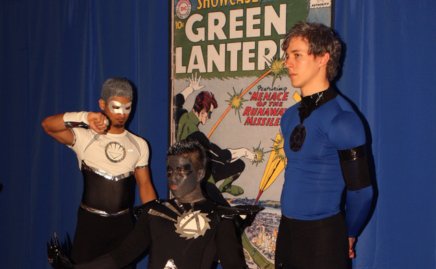 Students dress up for the heroes and villains library party two years ago.