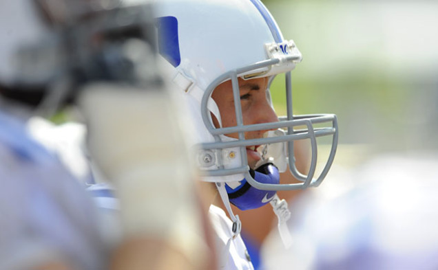 Quarterback Sean Renfree has the support of senior Thaddeus Lewis as he begins his Blue Devil career.