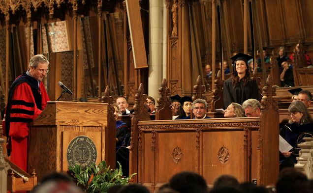 Dean Steve Nowicki speaks at the Class of 2018 Convocation on Wednesday.