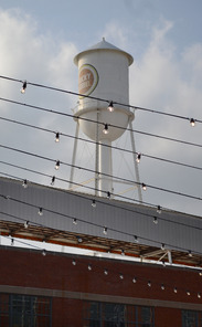 The centerpiece of the American Tobacco District, the old Lucky Strikes water tower is a reminder of Durham's roots in the tobacco industry. The centerpiece of the American Tobacco District, the old Lucky Strikes water tower is a reminder of Durham's roots in the tobacco industry.